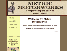 Tablet Screenshot of metricmotorworks.com